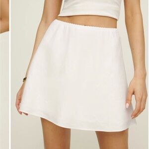 Reformation Brandy Linen Skirt Ivory - Size S
